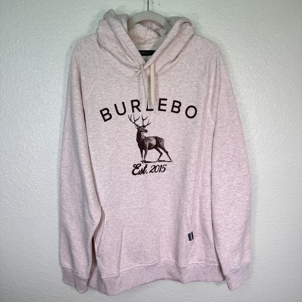 Burlebo Hoodie Mens XL Whitetail Deer Graphic Pullover Outdoors Hunter Soft NEW